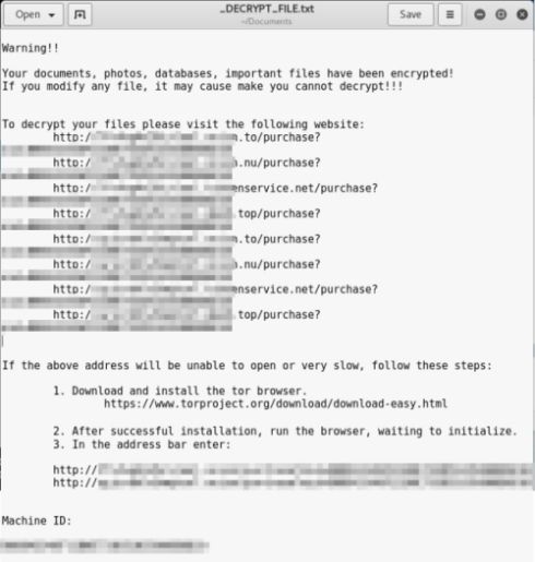 Erebus Linux Ransomware