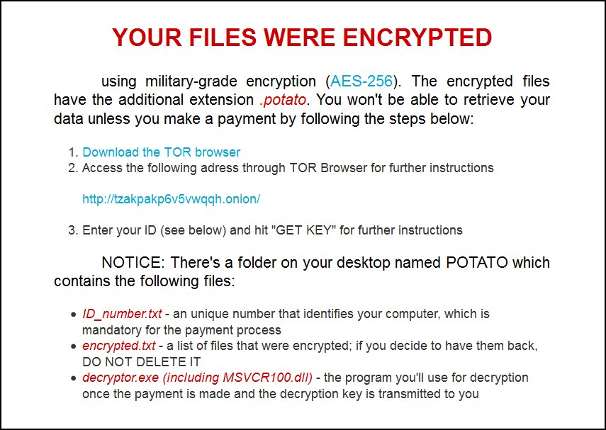 Potato Decrypt Infected files with ease